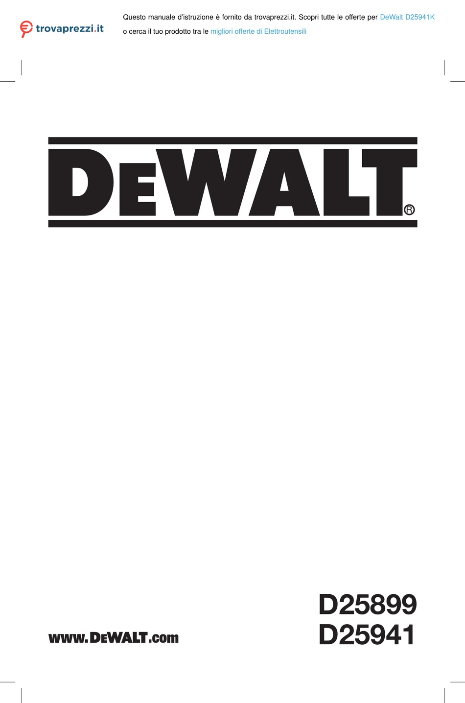 DEWALT D25899 MANUAL Pdf Download ManualsLib