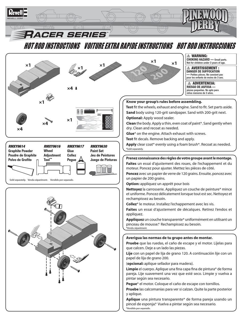 REVELL PINEWOOD DERBY RMXY9614 INSTRUCTIONS Pdf Download ManualsLib