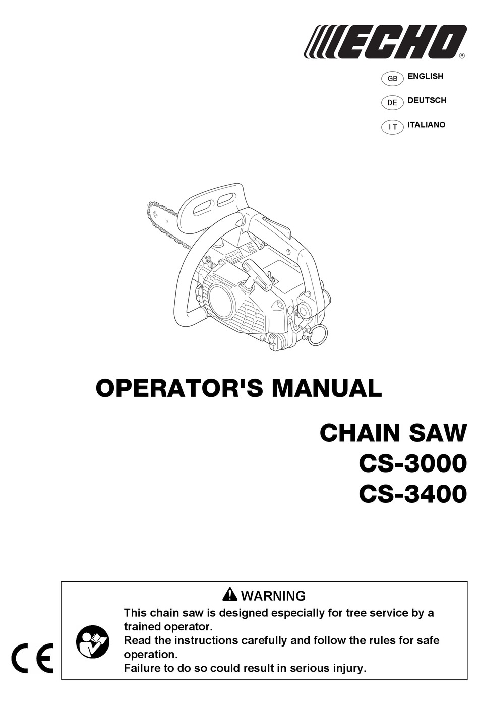 ECHO CS-3000 OPERATOR'S MANUAL Pdf Download | ManualsLib