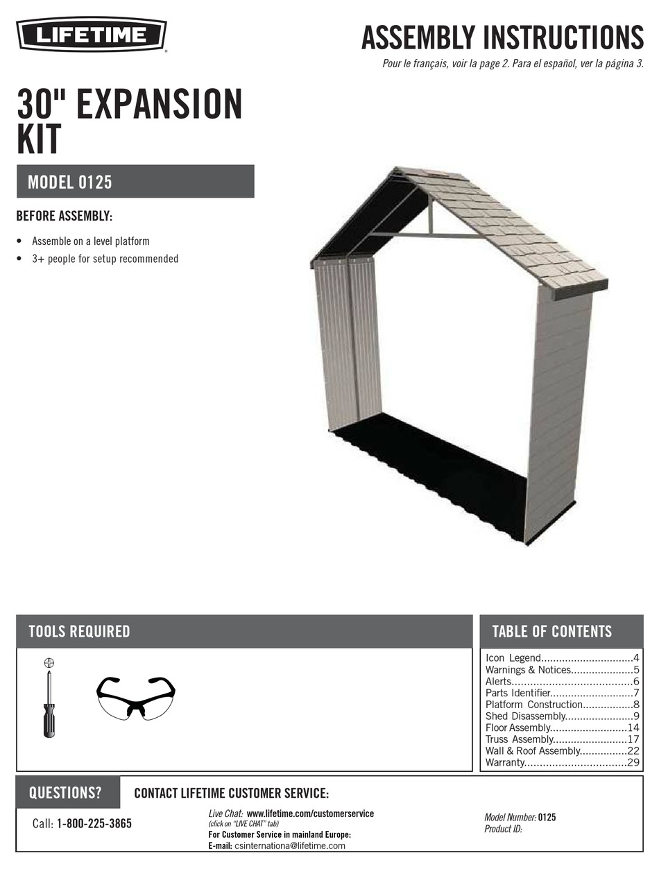LIFETIME 0125 ASSEMBLY INSTRUCTIONS MANUAL Pdf Download ManualsLib