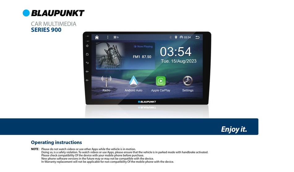 BLAUPUNKT 900 SERIES OPERATING INSTRUCTIONS MANUAL Pdf Download