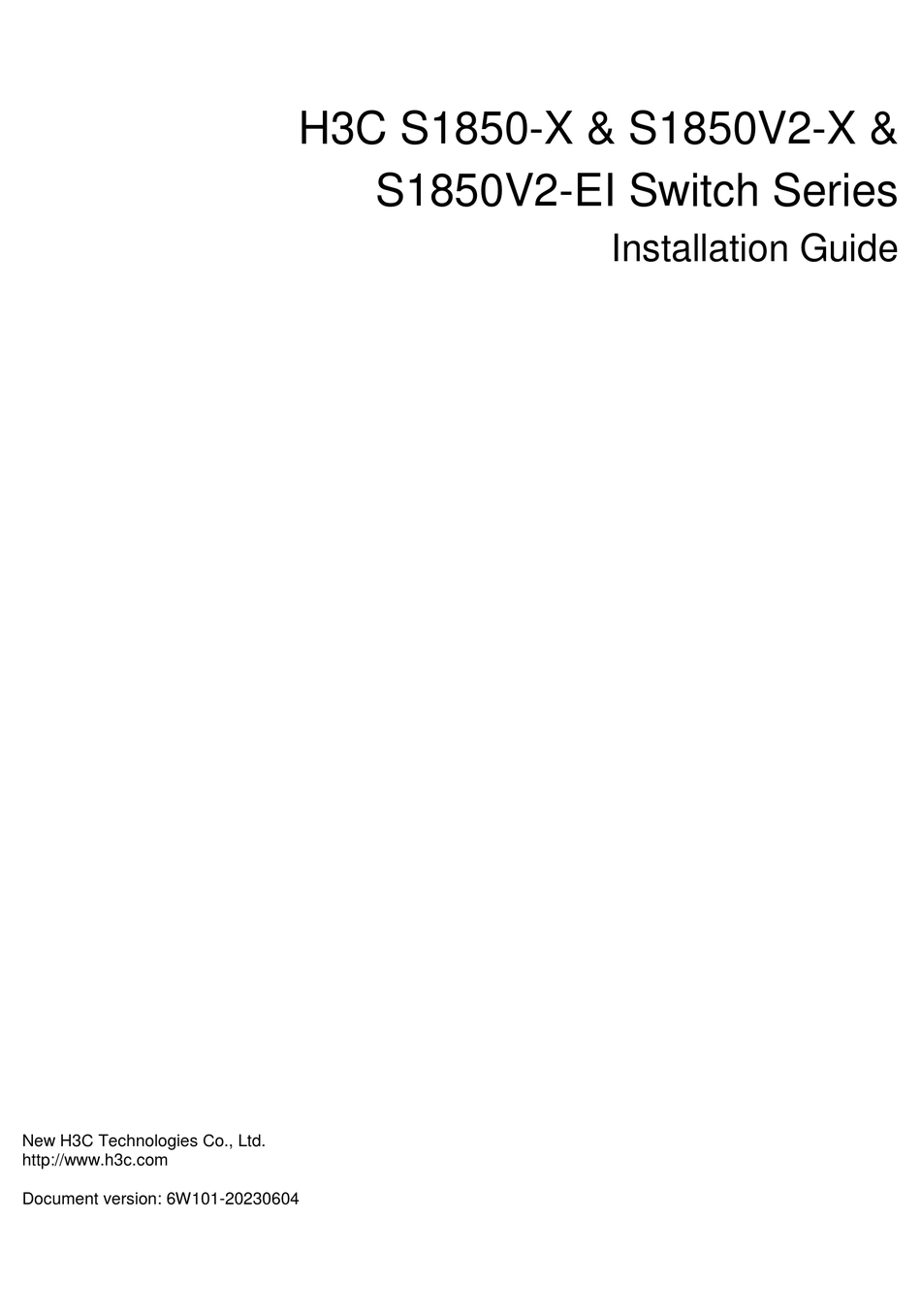 H3C S1850-X SERIES INSTALLATION MANUAL Pdf Download | ManualsLib