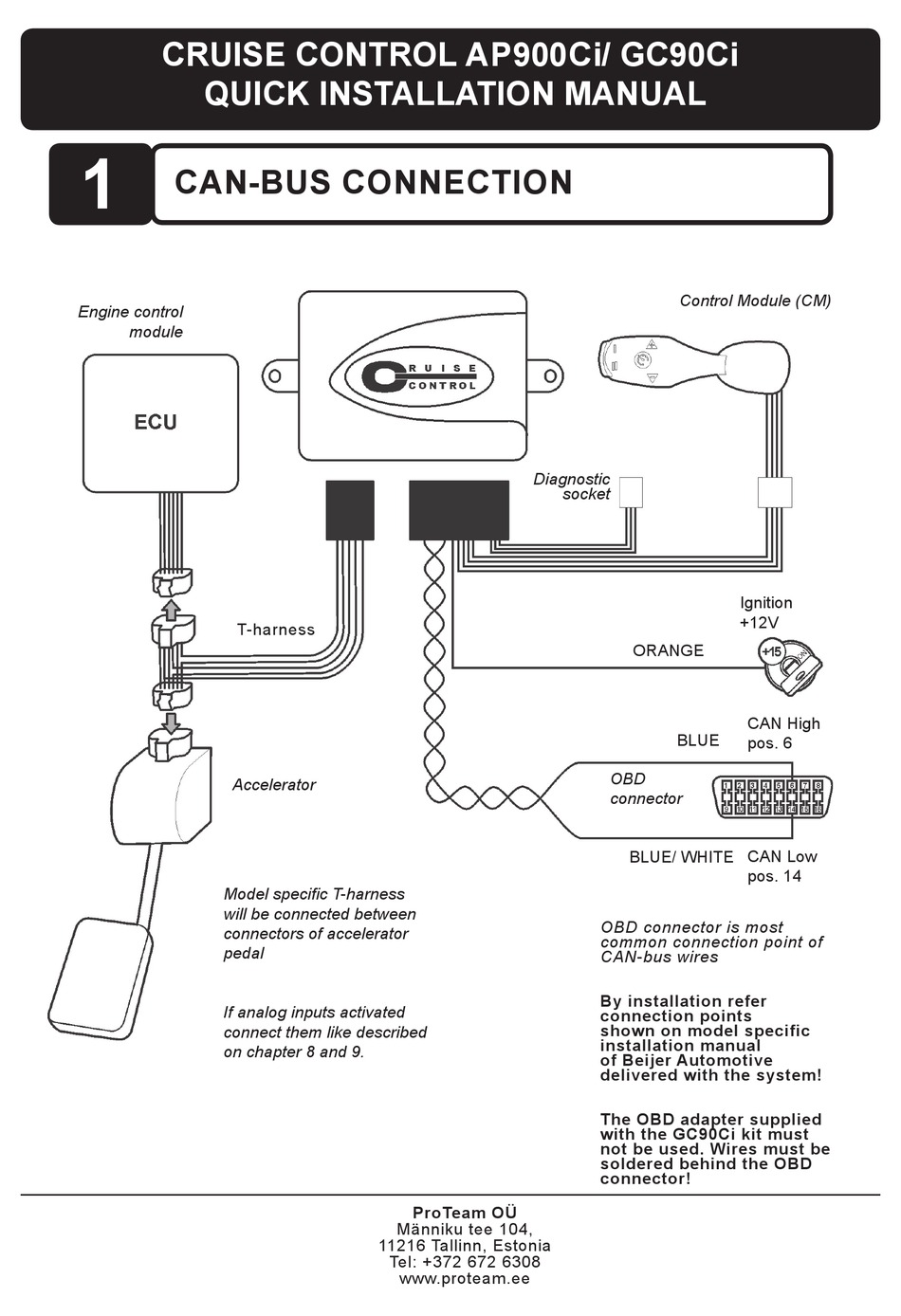 CRUISE CONTROL AP900CI QUICK INSTALLATION MANUAL Pdf Download ManualsLib