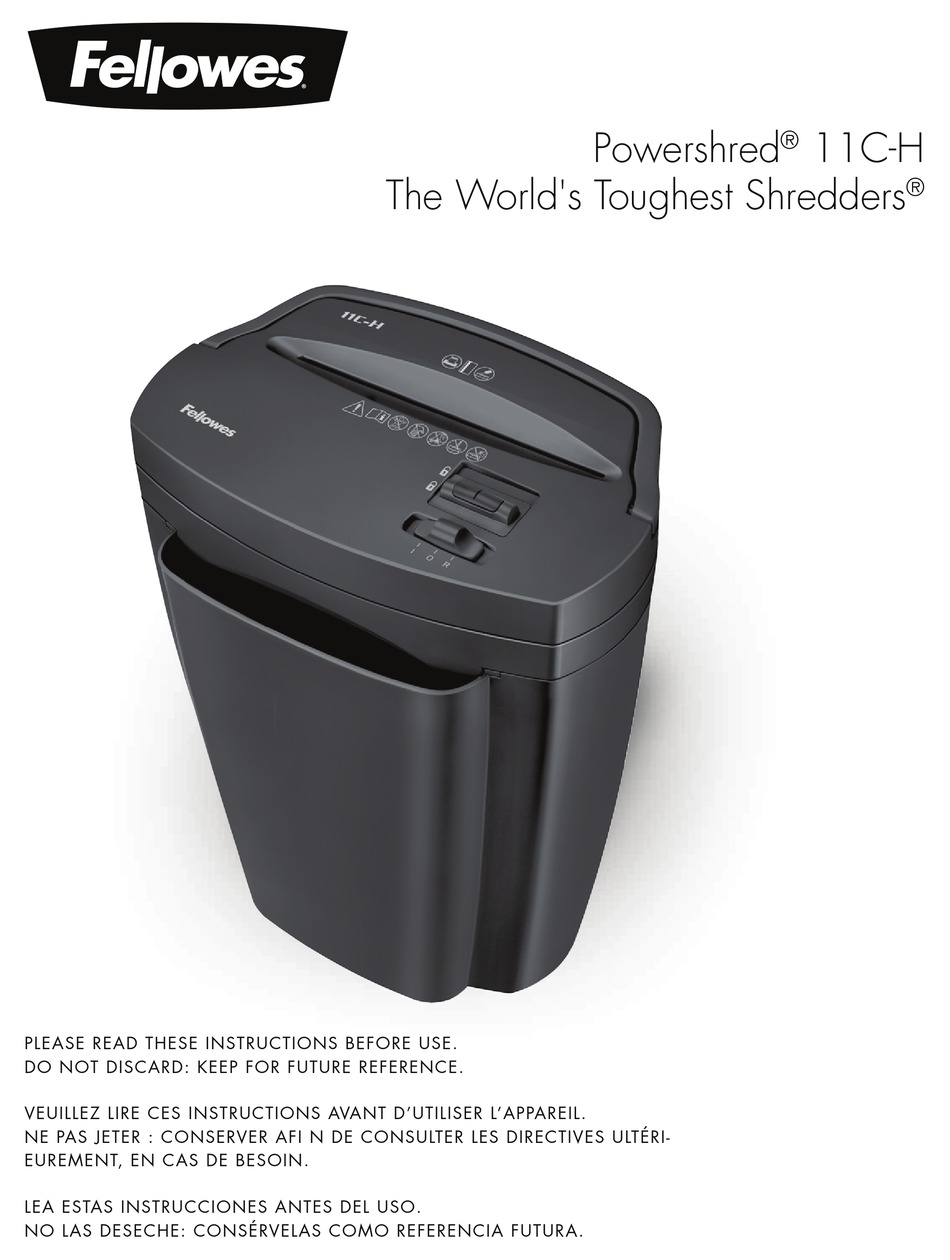 FELLOWES POWERSHRED 11CH QUICK START MANUAL Pdf Download ManualsLib