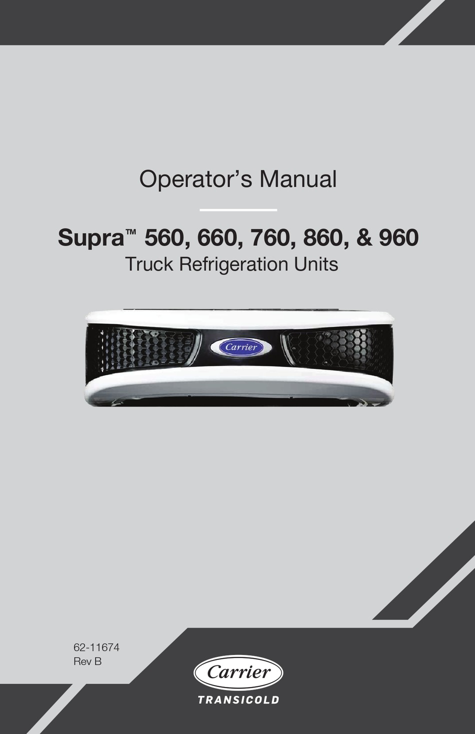 CARRIER TRANSICOLD SUPRA 560 OWNER
