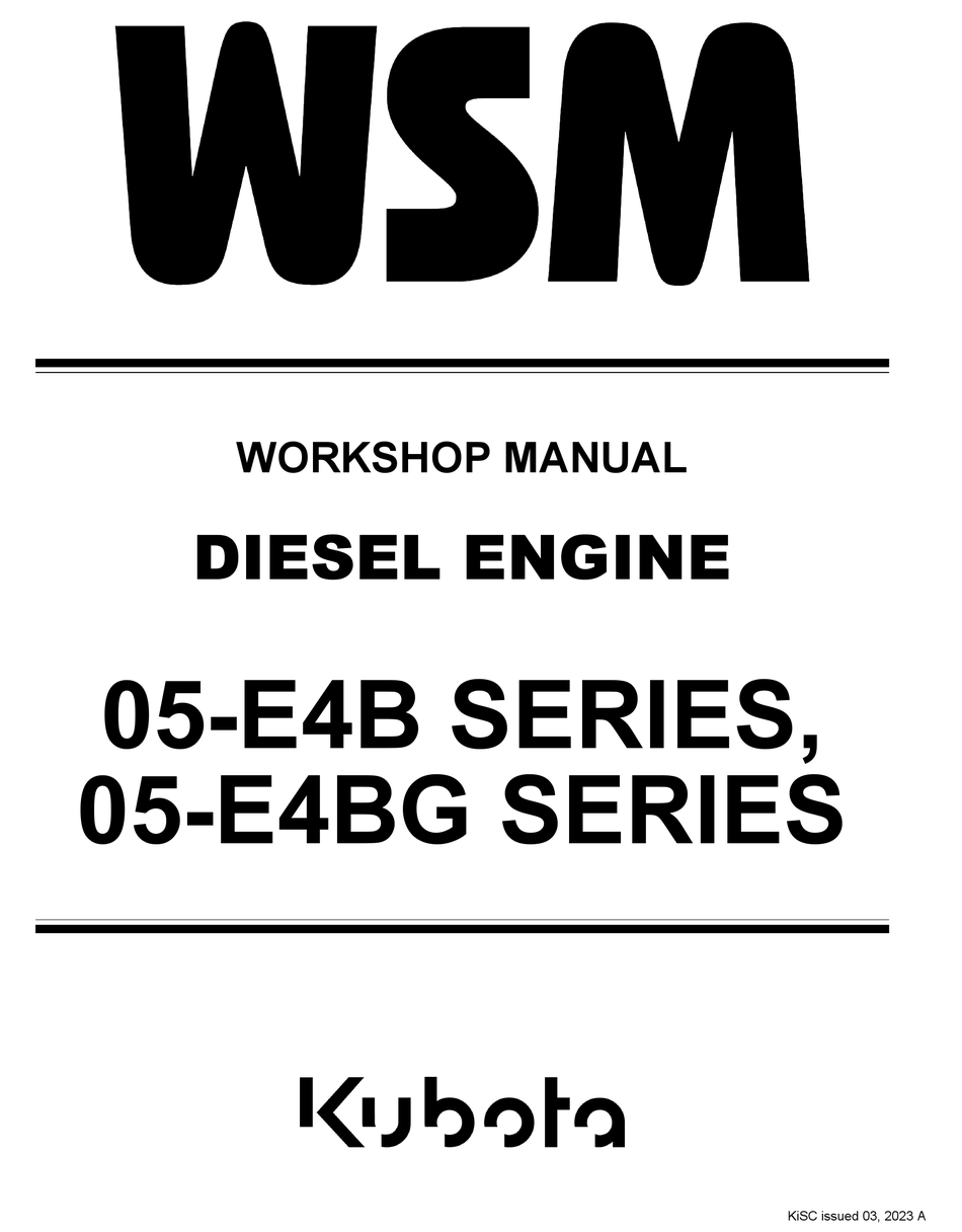 KUBOTA WSM 05-E4B SERIES WORKSHOP MANUAL Pdf Download | ManualsLib