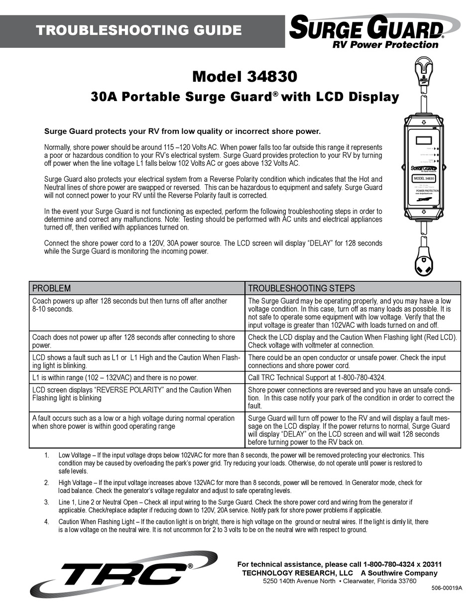 SURGE GUARD 34830 TROUBLESHOOTING MANUAL Pdf Download ManualsLib