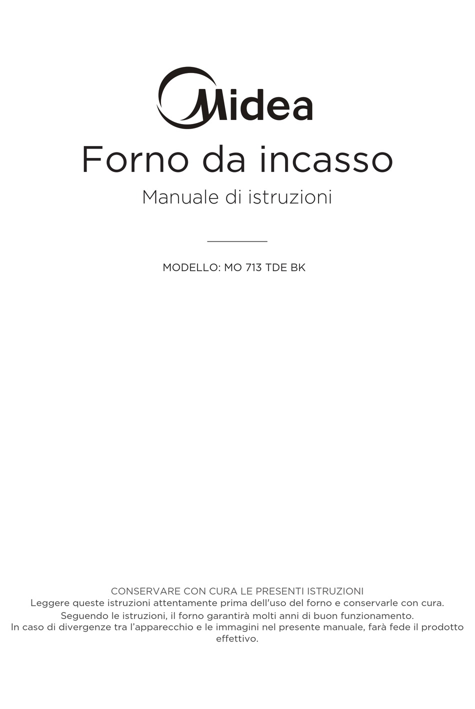 MIDEA MO 713 TDE BK INSTRUCTION MANUAL Pdf Download | ManualsLib