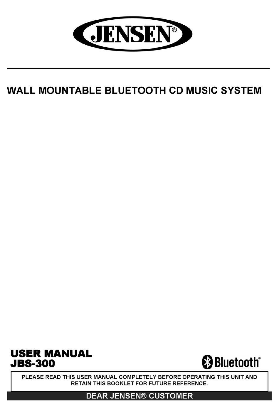 JENSEN JBS230 USER MANUAL Pdf Download ManualsLib