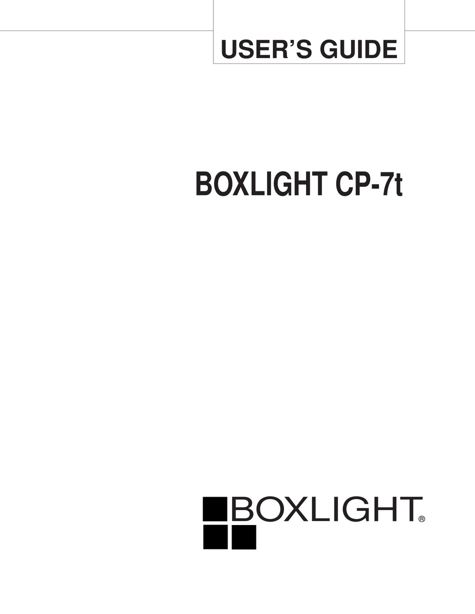 BOXLIGHT CP7T USER MANUAL Pdf Download ManualsLib