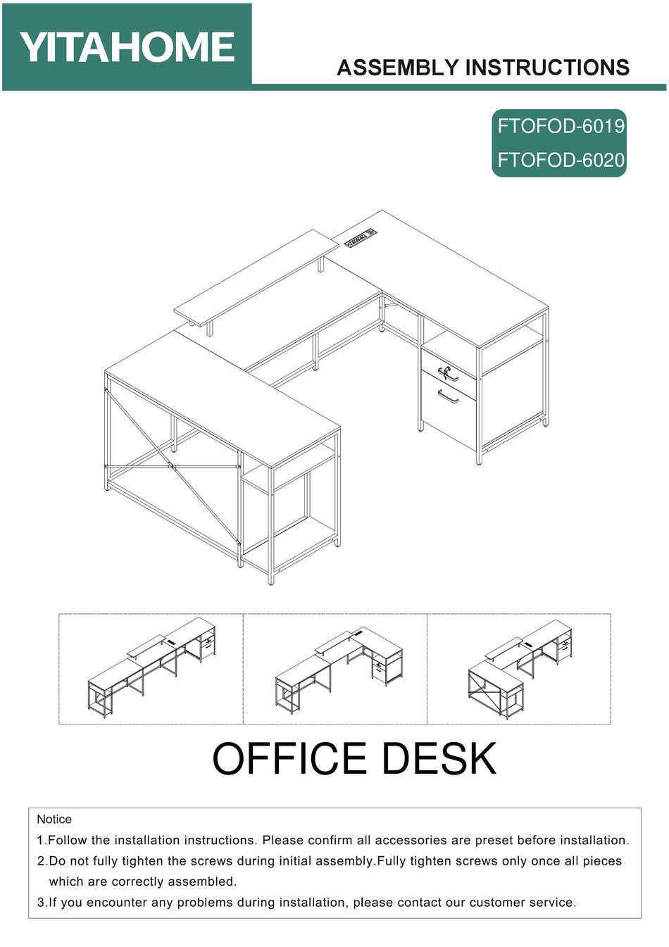 YITAHOME FTOFOD6019 ASSEMBLY INSTRUCTIONS MANUAL Pdf Download ManualsLib