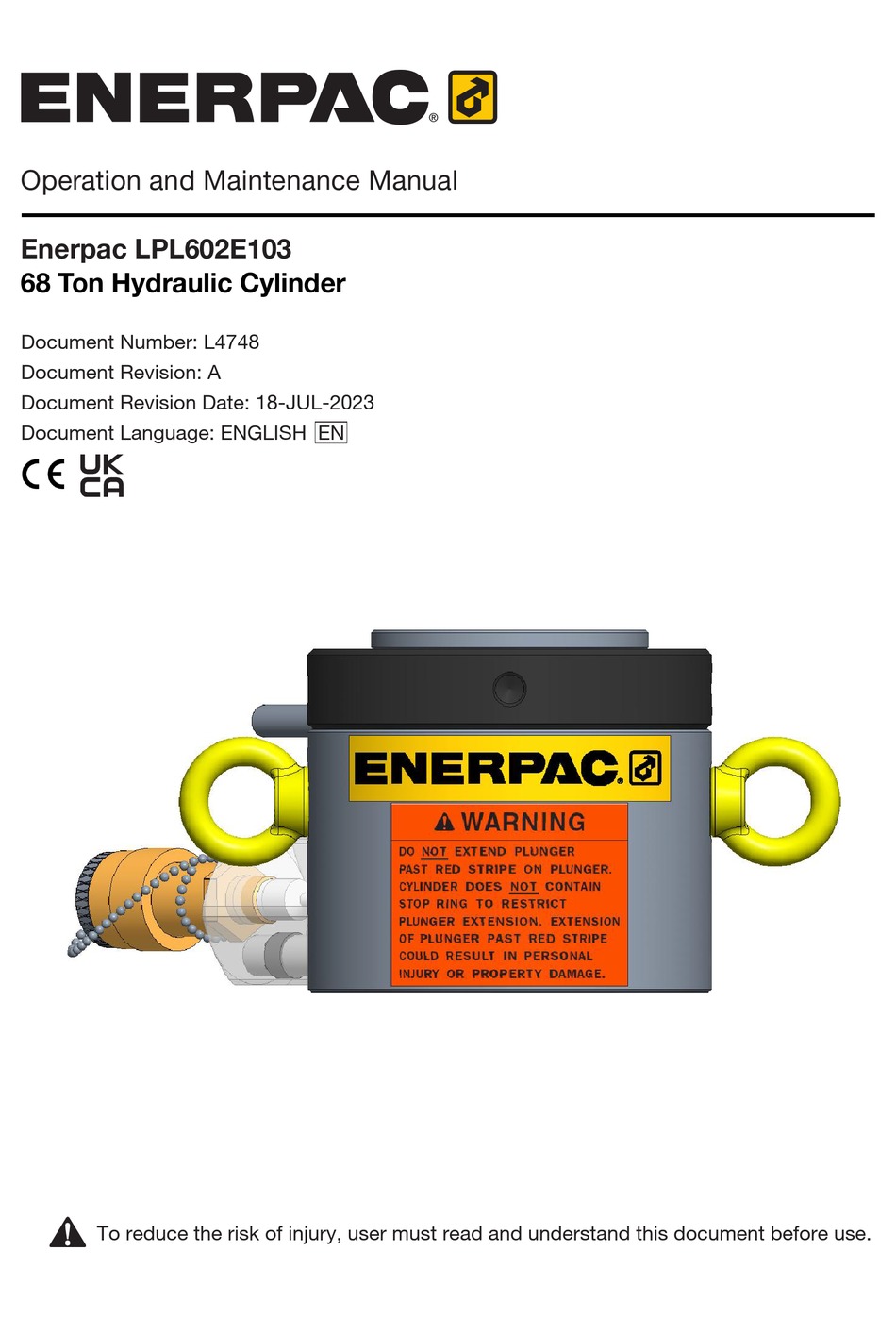 ENERPAC LPL602E103 OPERATION AND MAINTENANCE MANUAL Pdf Download ...