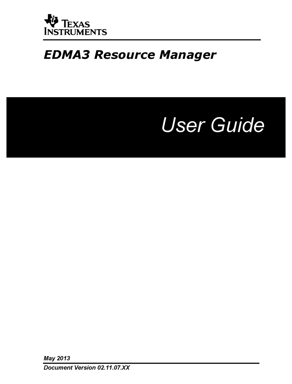 TEXAS INSTRUMENTS EDMA3 USER MANUAL Pdf Download ManualsLib