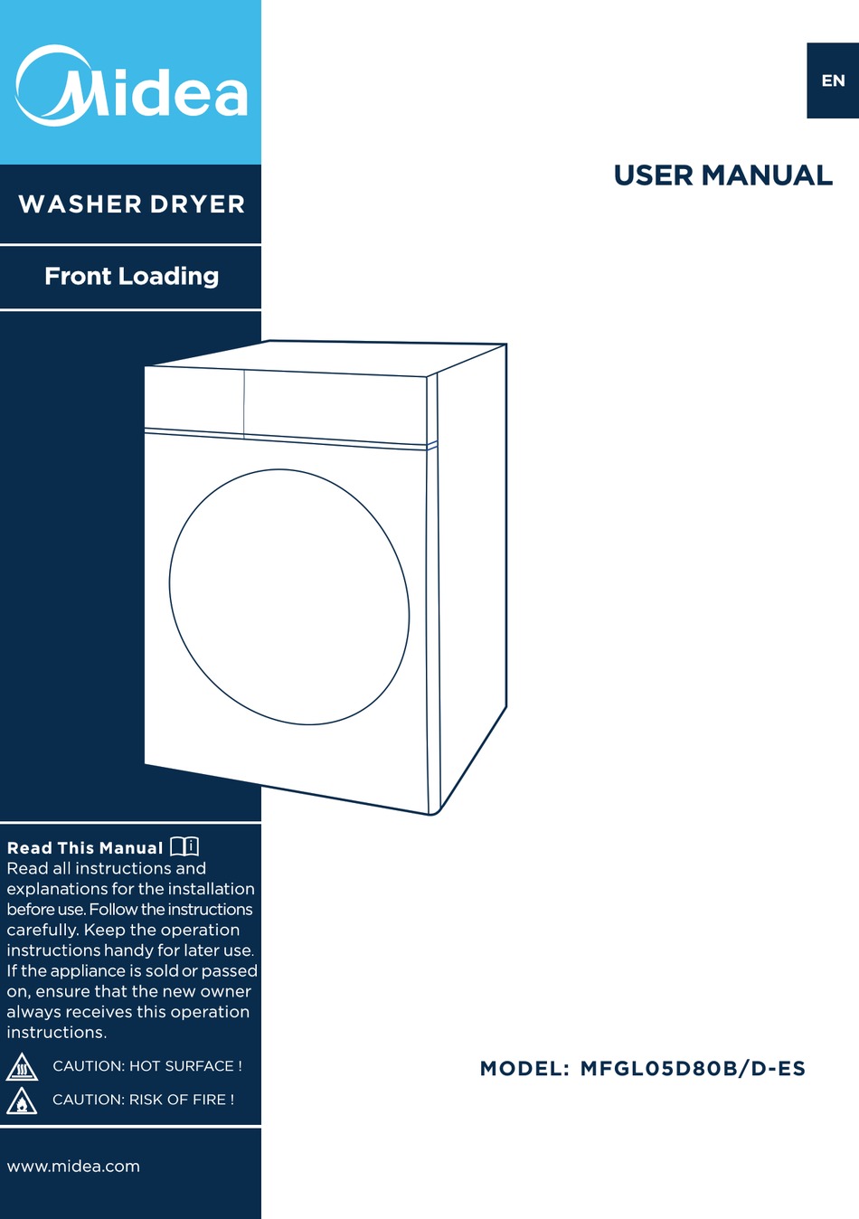 MIDEA MFGL05D80B/D-ES USER MANUAL Pdf Download | ManualsLib