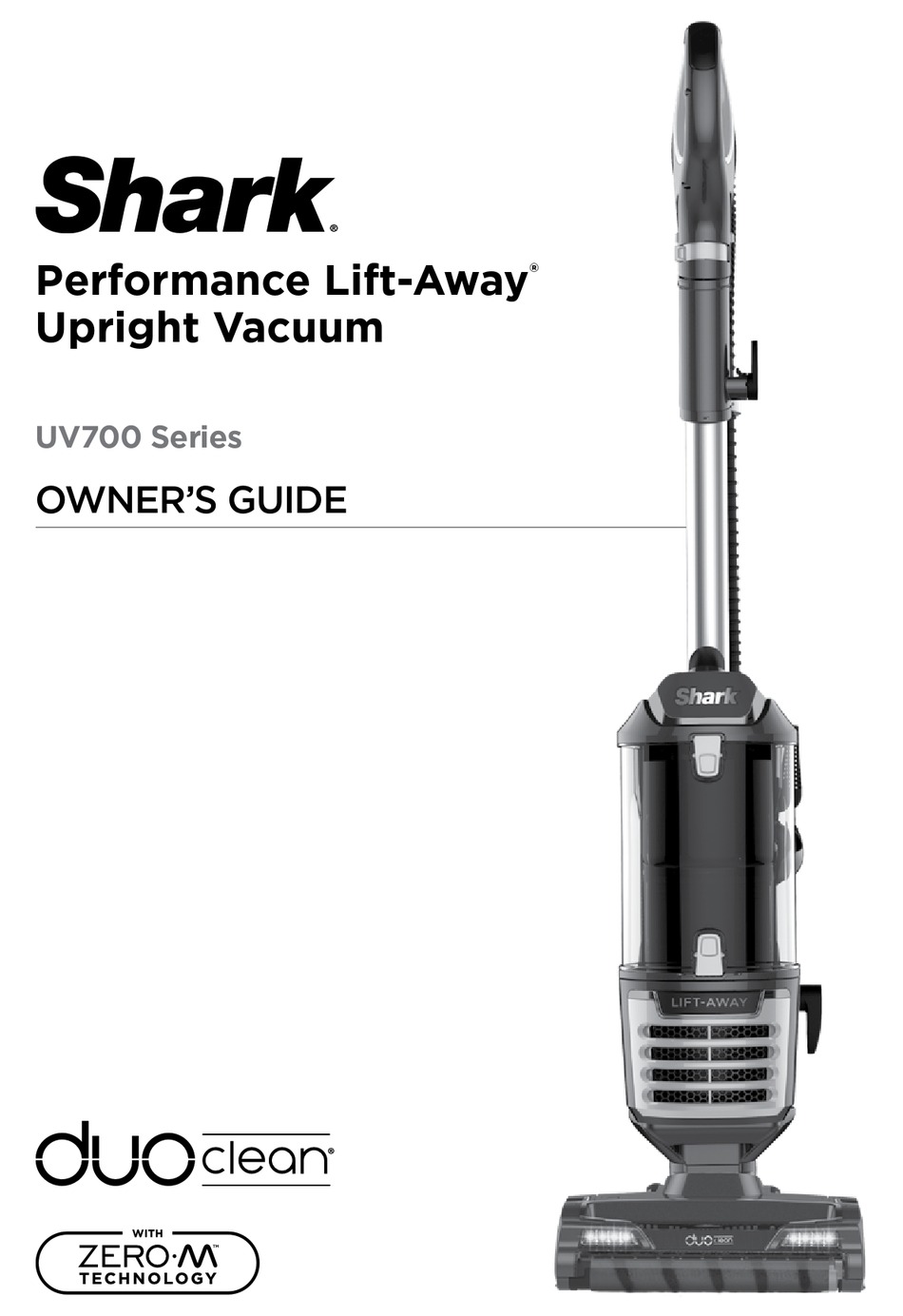 SHARK PERFORMANCE LIFTAWAY UV700 SERIES OWNER'S MANUAL Pdf Download ManualsLib