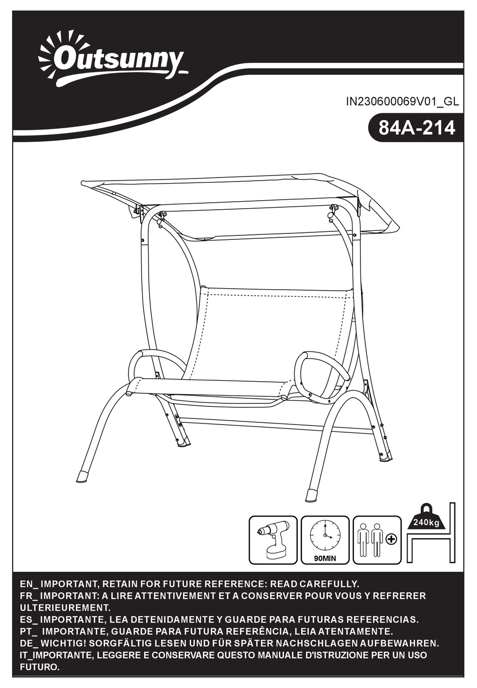 OUTSUNNY 84A214 MANUAL Pdf Download ManualsLib