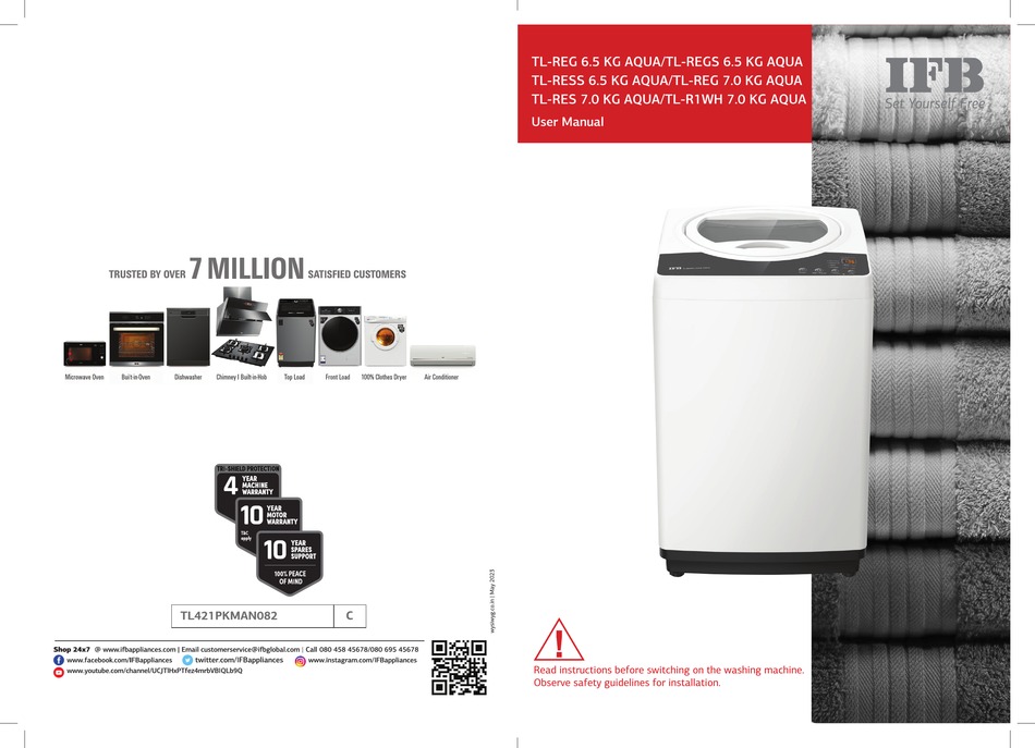 IFB TLREG 6.5 KG AQUA USER MANUAL Pdf Download ManualsLib