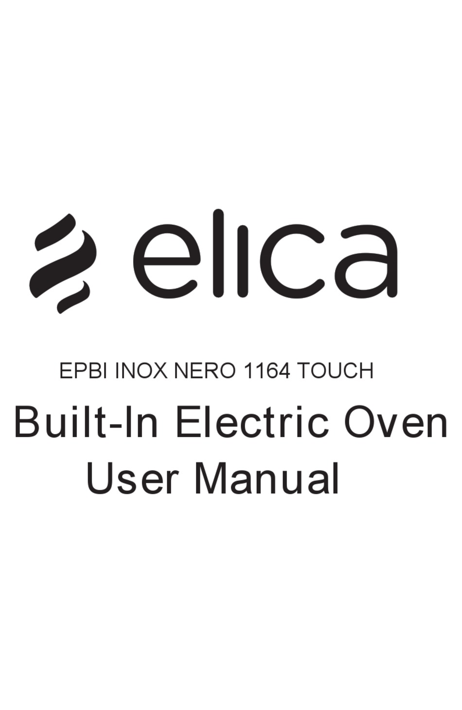 ELICA EPBI INOX NERO 1164 TOUCH USER MANUAL Pdf Download ManualsLib