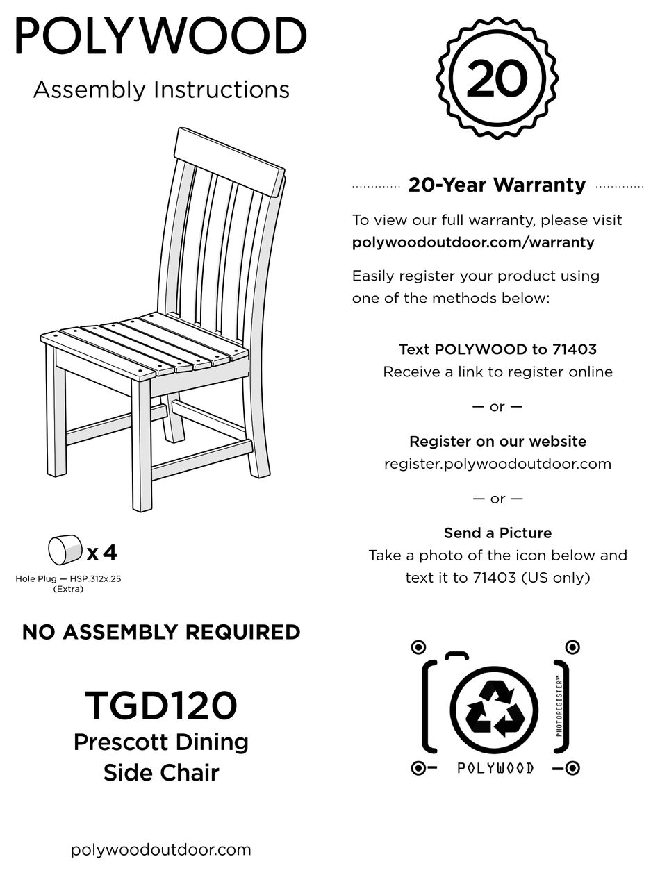 POLYWOOD TGD120 ASSEMBLY INSTRUCTIONS Pdf Download ManualsLib