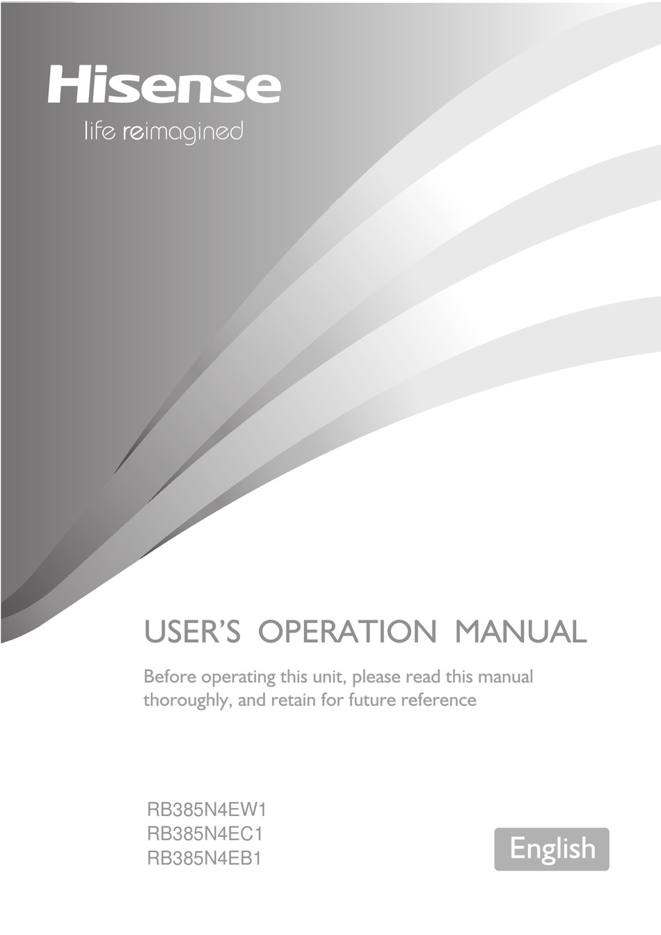 HISENSE RB385N4EW1 USER'S OPERATION MANUAL Pdf Download | ManualsLib