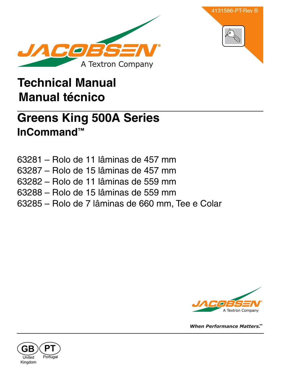 TEXTRON JACOBSEN GREENS KING 500A SERIES TECHNICAL MANUAL Pdf Download ...