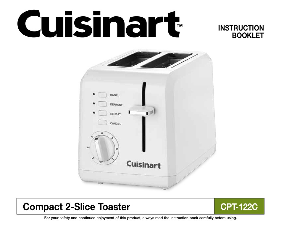 CUISINART CPT122C INSTRUCTION BOOKLET Pdf Download ManualsLib