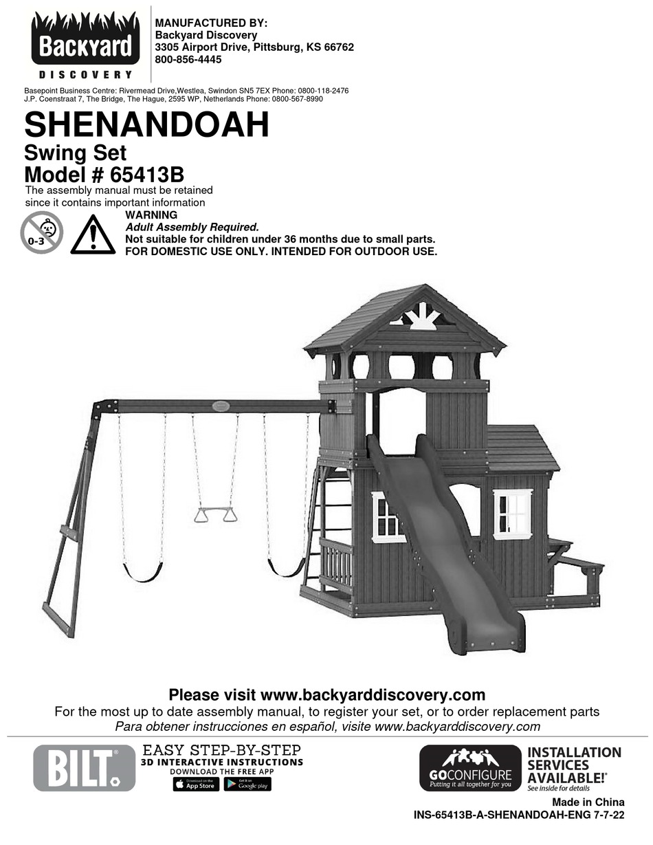 BACKYARD DISCOVERY SHENANDOAH 65413B OWNER