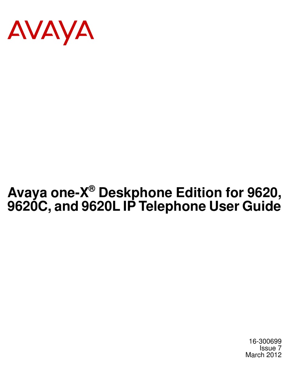 AVAYA 9620C USER MANUAL Pdf Download | ManualsLib