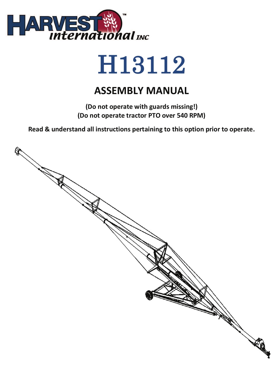 HARVEST H13112 ASSEMBLY MANUAL Pdf Download ManualsLib