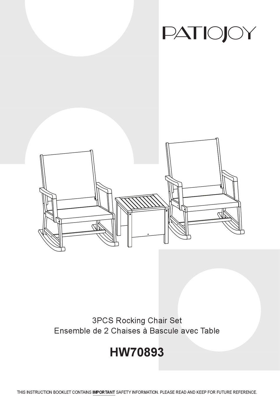 PATIOJOY HW70893 MANUAL Pdf Download ManualsLib