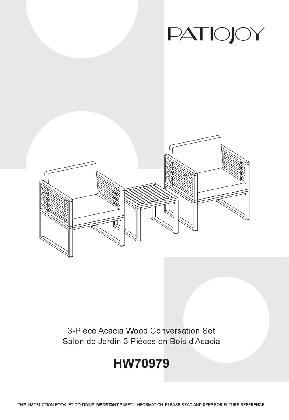 PATIOJOY HW70979 MANUAL Pdf Download ManualsLib