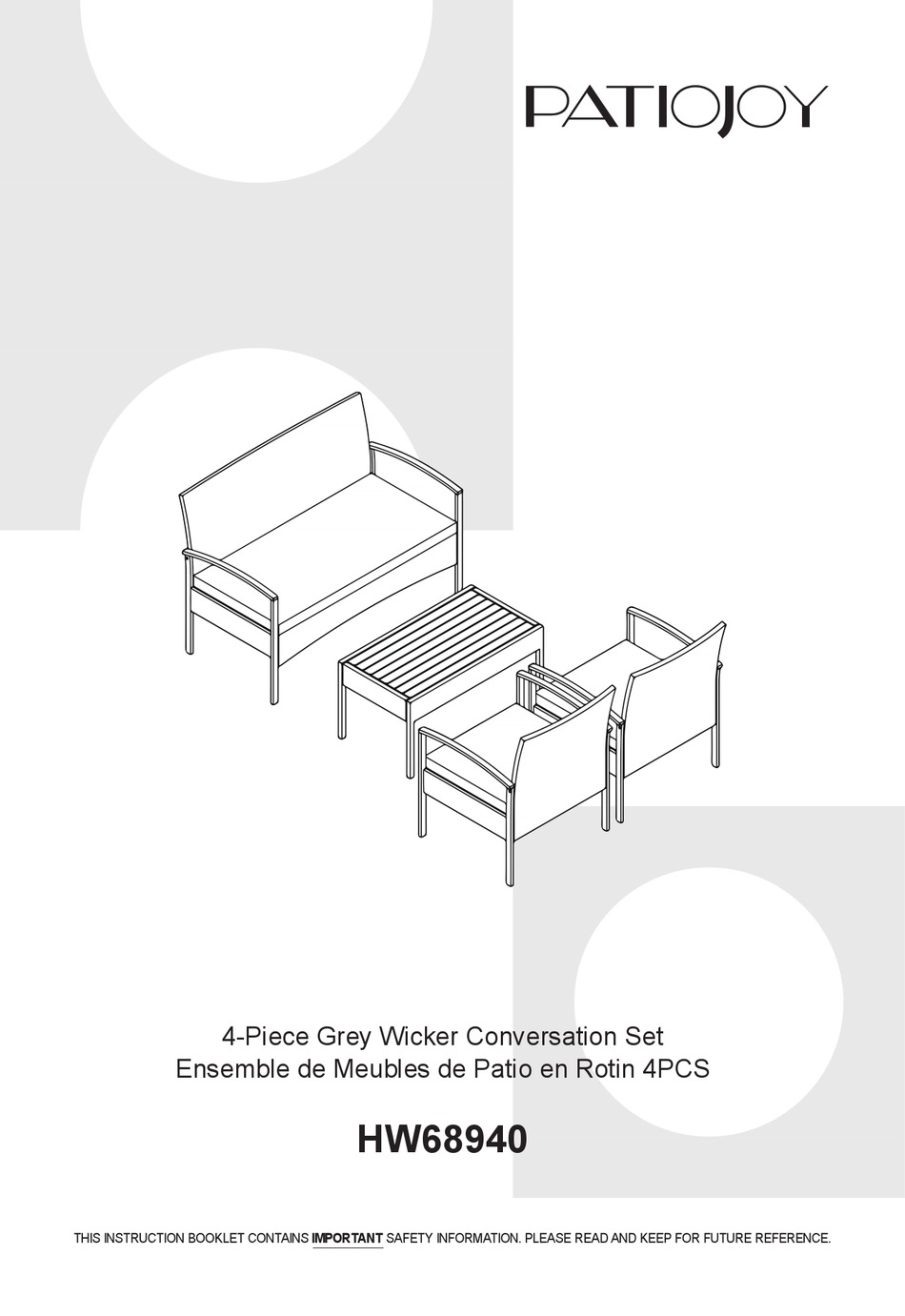 PATIOJOY HW68940 MANUAL Pdf Download ManualsLib