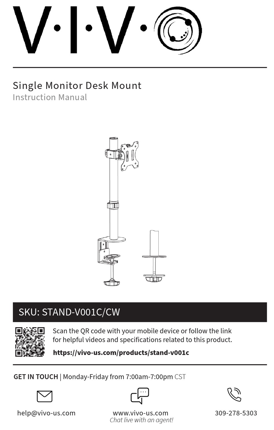 VIVO STAND-V001CW INSTRUCTION MANUAL Pdf Download | ManualsLib