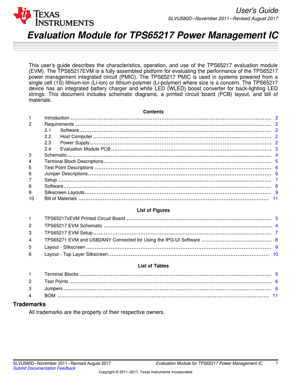 TEXAS INSTRUMENTS TPS65217CEVM USER MANUAL Pdf Download | ManualsLib