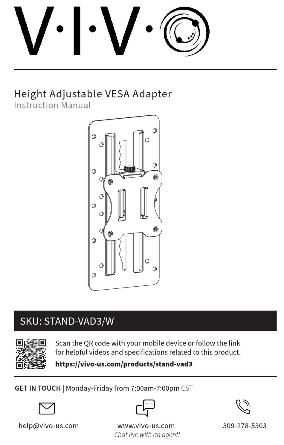 VIVO STAND-VAD3/W INSTRUCTION MANUAL Pdf Download | ManualsLib