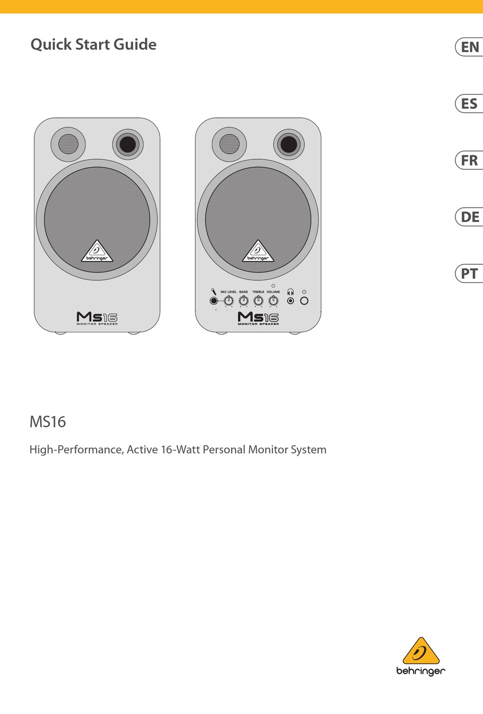 BEHRINGER MS16 QUICK START MANUAL Pdf Download ManualsLib