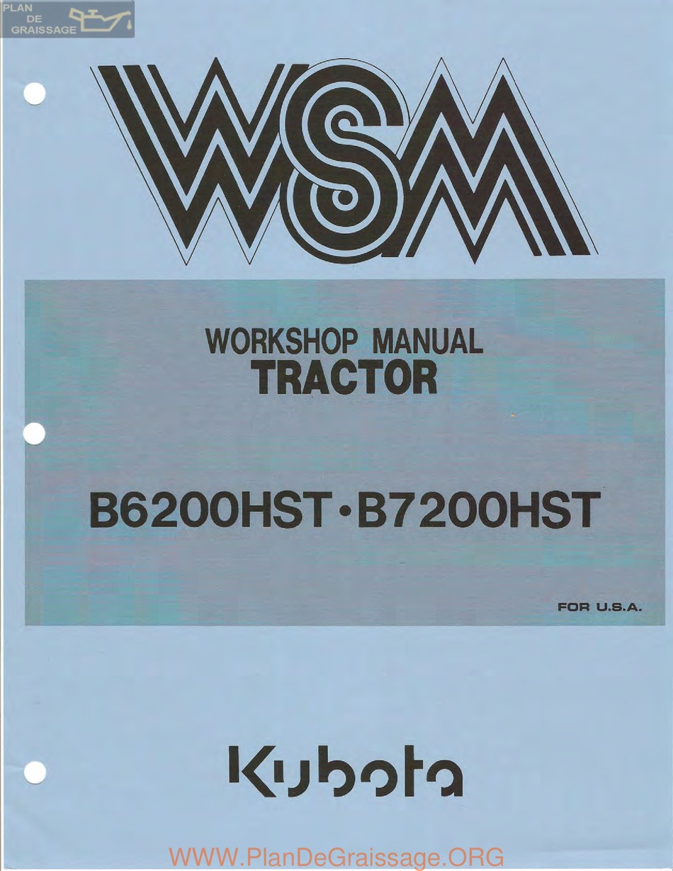 KUBOTA WSM B6200HST WORKSHOP MANUAL Pdf Download | ManualsLib