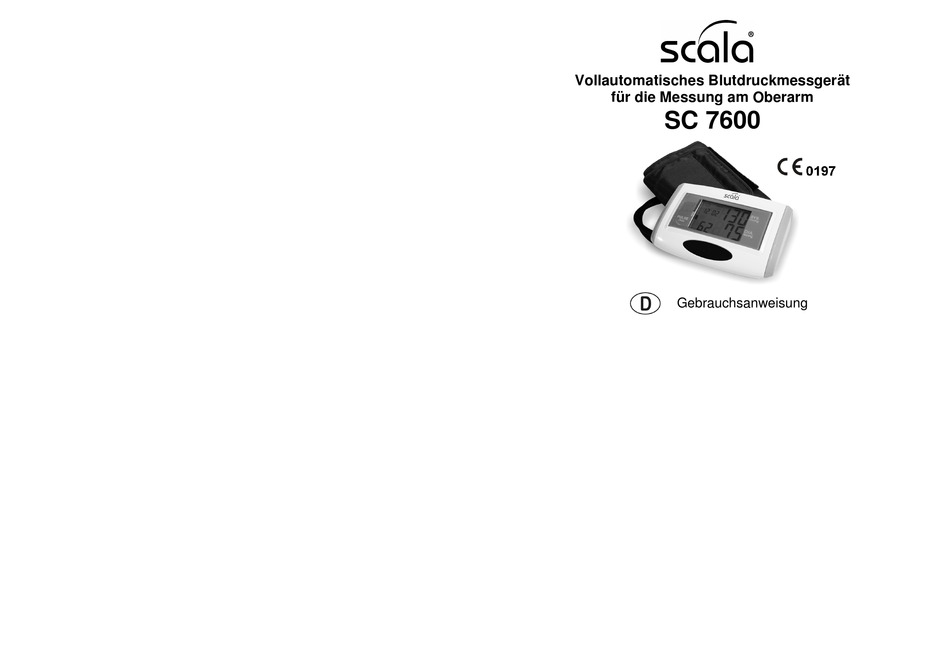 SCALA SC 7600 INSTRUCTIONS FOR USE MANUAL Pdf Download | ManualsLib