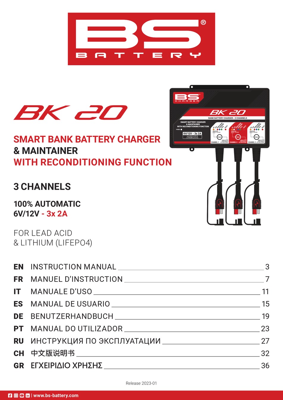 BS CHARGER BK 20 INSTRUCTION MANUAL Pdf Download | ManualsLib