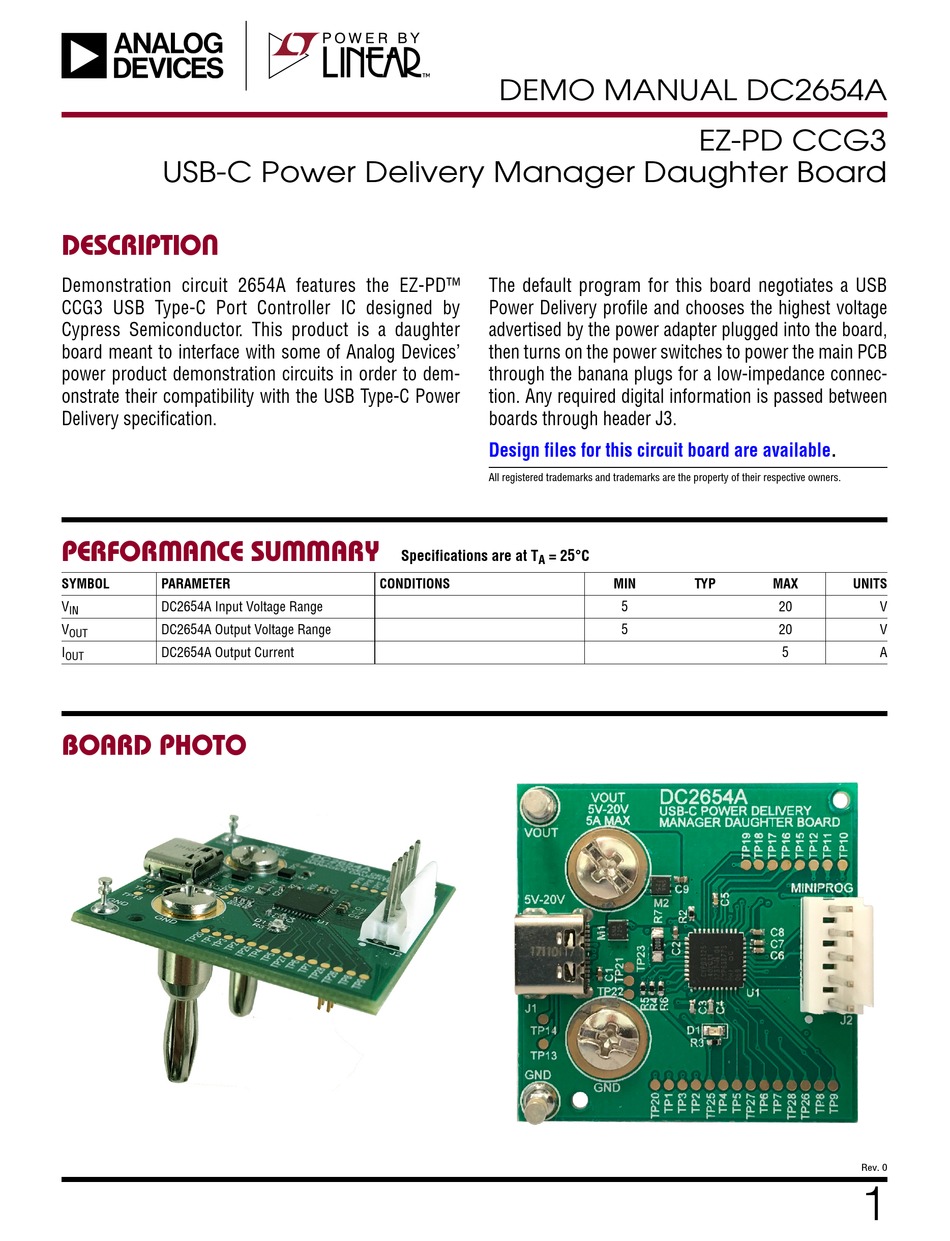 LINEAR ANALOG DEVICES EZ-PD CCG3 DEMO MANUAL Pdf Download | ManualsLib