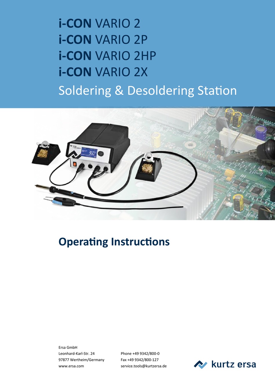 KURTZ ERSA I-CON VARIO 2P OPERATING INSTRUCTIONS MANUAL Pdf Download ...