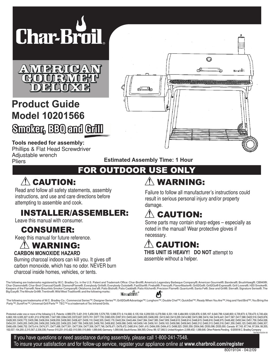 Char Broil 10201566 Product Manual Pdf Download Manualslib 2450