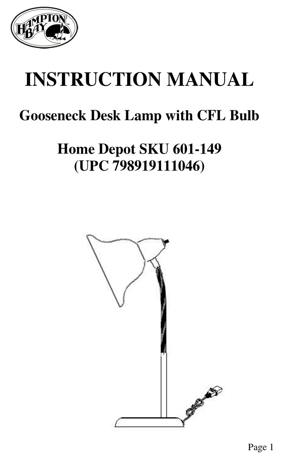 HAMPTON BAY 601149 INSTRUCTION MANUAL Pdf Download ManualsLib