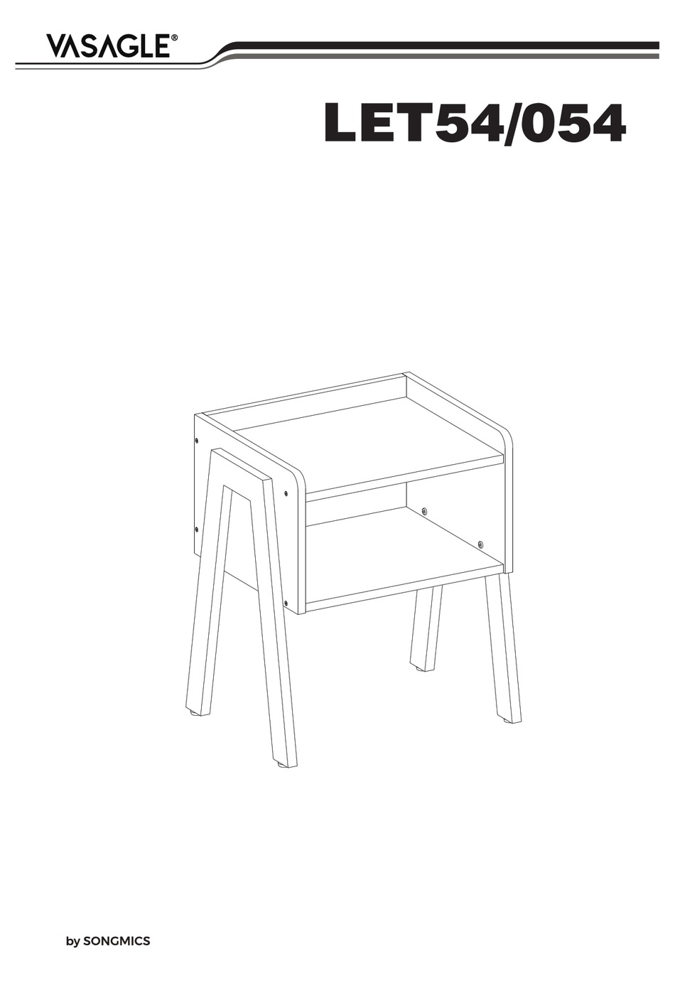 SONGMICS VASAGLE LET54/054 ASSEMBLY INSTRUCTIONS MANUAL Pdf Download