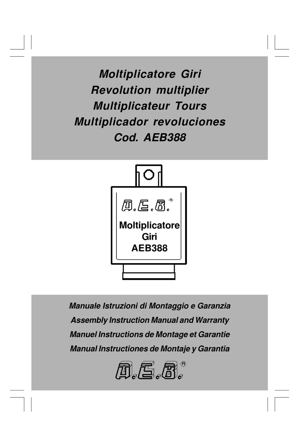 A.E.B. AEB388 ASSEMBLY & INSTRUCTION MANUAL Pdf Download | ManualsLib