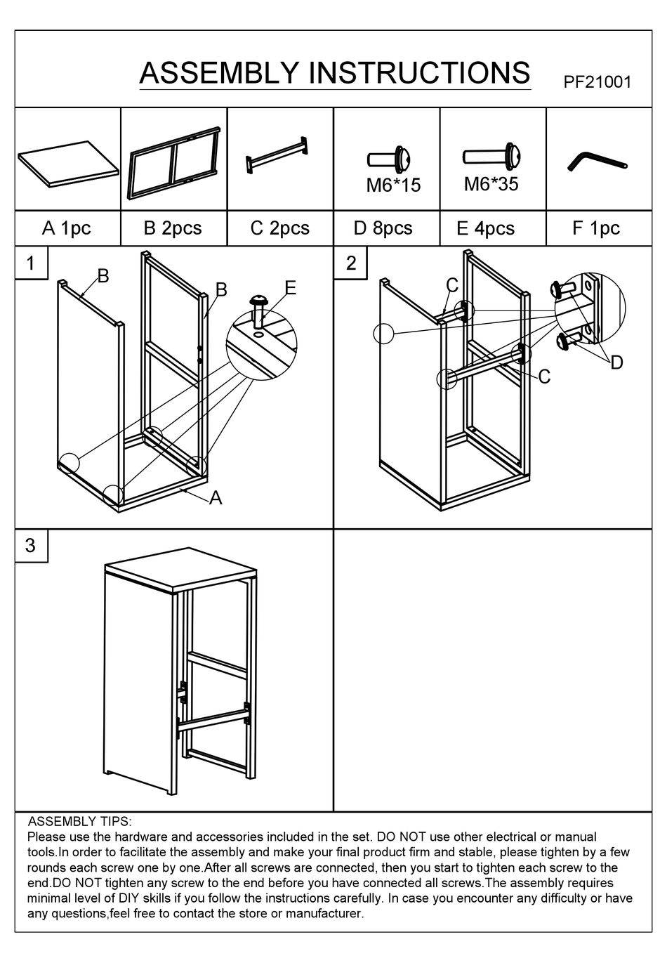 FESTIVAL DEPOT PF21001 ASSEMBLY INSTRUCTIONS Pdf Download ManualsLib