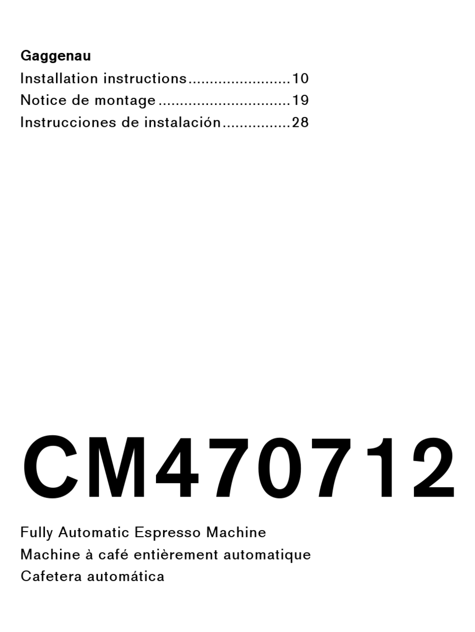 GAGGENAU CM470712/01 INSTALLATION INSTRUCTIONS MANUAL Pdf Download ...