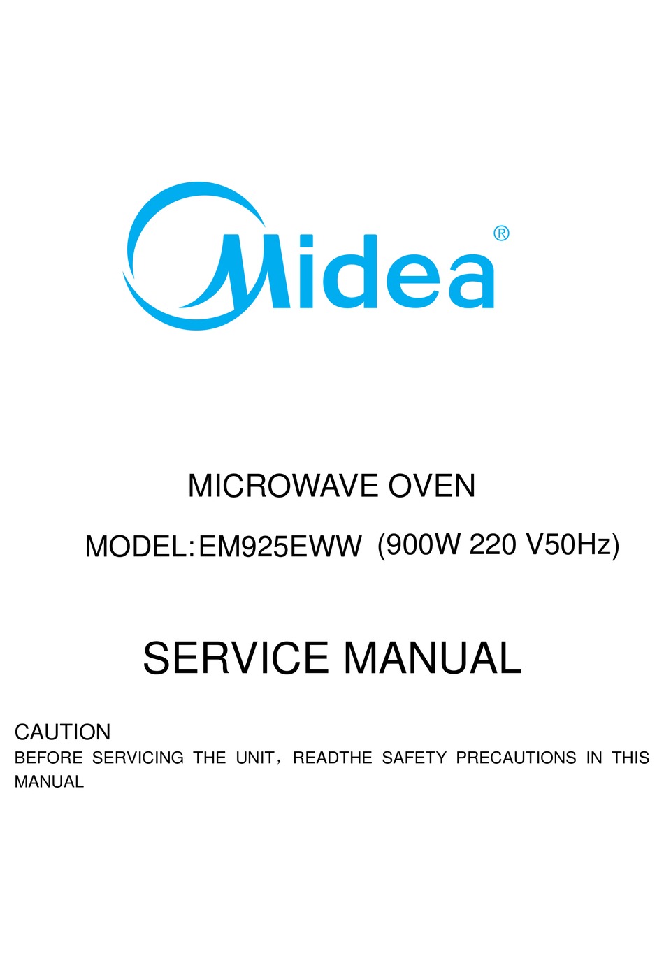 MIDEA EM925EWW SERVICE MANUAL Pdf Download ManualsLib