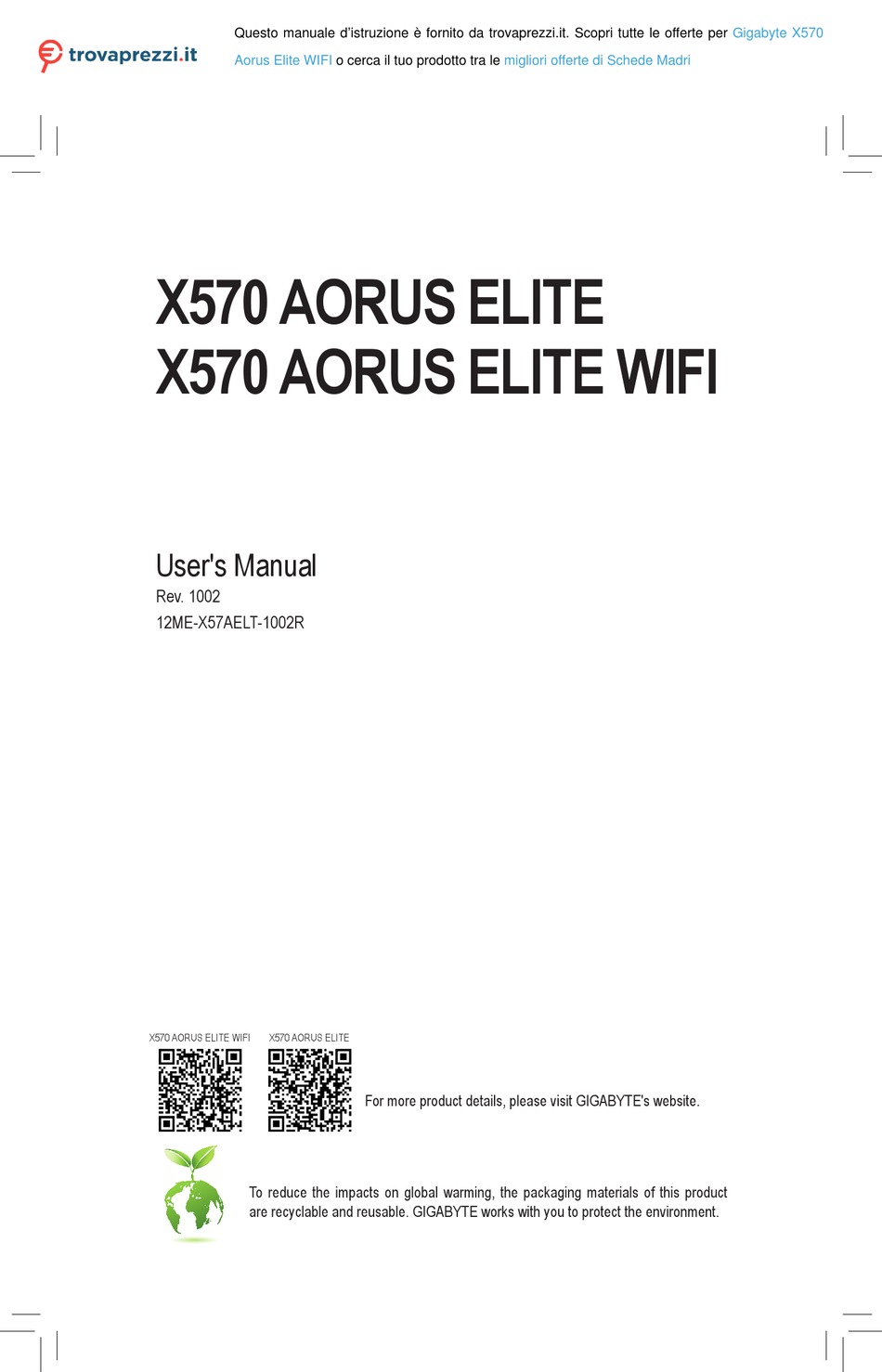 GIGABYTE X570 AORUS ELITE WIFI USER MANUAL Pdf Download ManualsLib