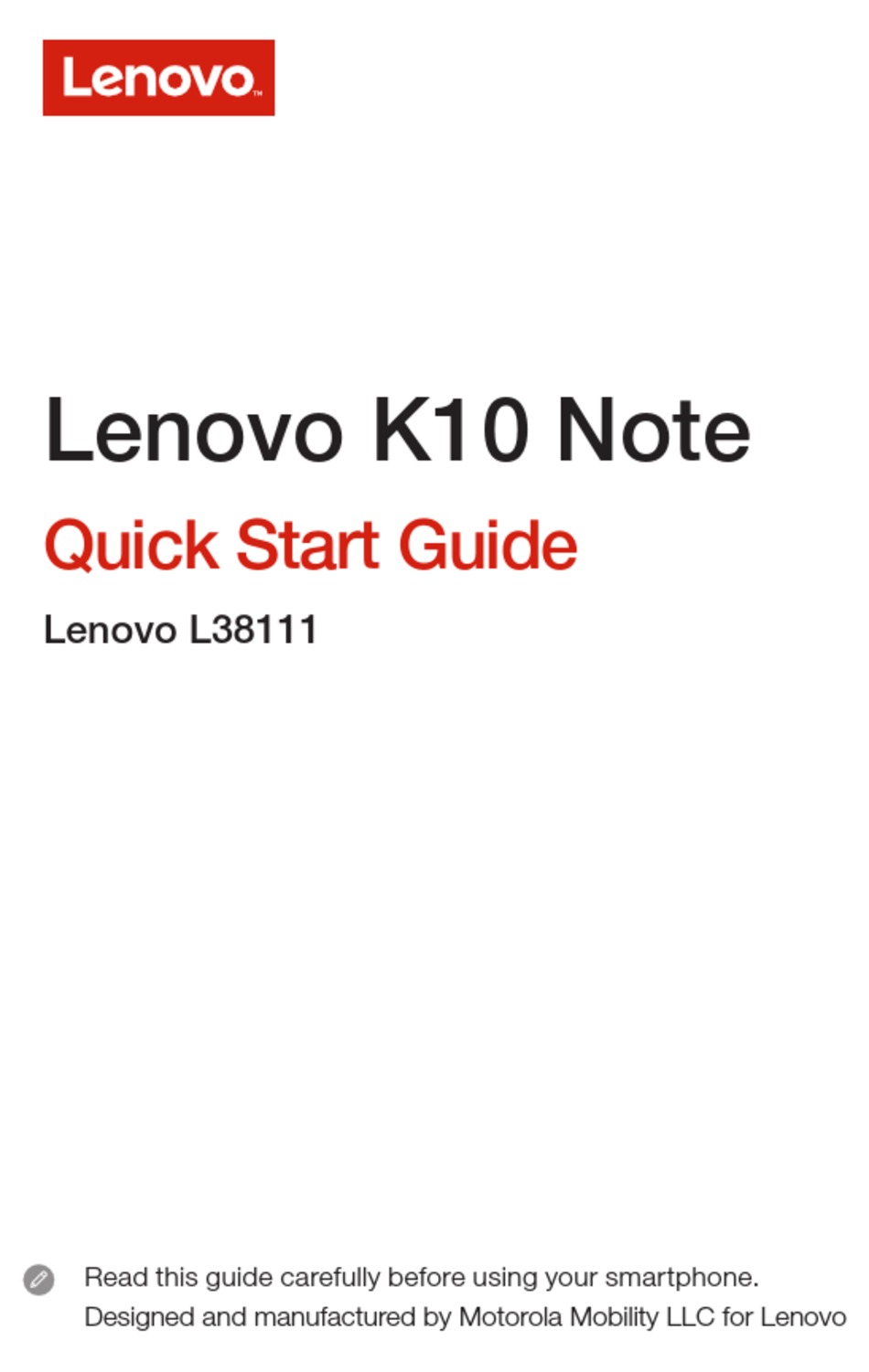 LENOVO L38111 QUICK START MANUAL Pdf Download ManualsLib